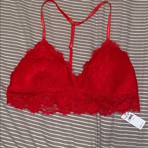 Red Laced Arie Bralette never worn